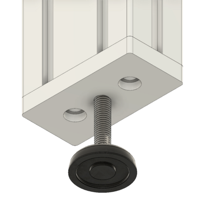 32-4590M10-1 MODULAR SOLUTIONS FOOT & CASTER CONNECTING PLATE 45MM X 90MM, M10 HOLE W/HARDWARE